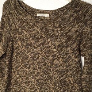 ANTHRO HAGEL Brown tan KNIT Poncho
